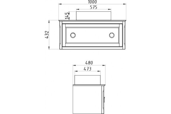 Тумба с раковиной ASB-Woodline Рома 100С, подвесная, с ящиками, с доводчиками