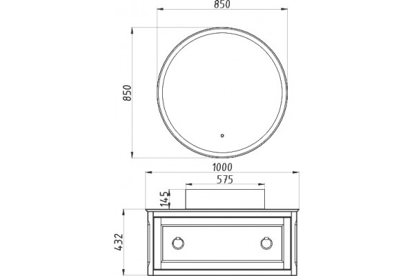 Мебель для ванной ASB-Woodline Рома 100С, подвесная, с ящиками, ручки хром