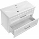 Тумба для комплекта ASB-Woodline Венеция 100 белая, патина серебро, подвесная, с ящиками