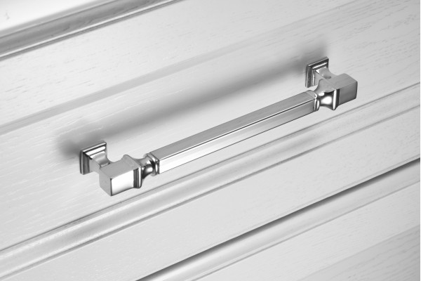 Тумба для комплекта ASB-Woodline Венеция 100 белая, патина серебро, подвесная, с ящиками