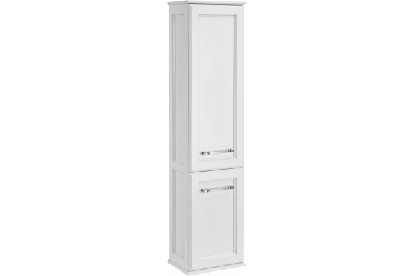 Шкаф-пенал ASB-Woodline Венеция 40 белый, патина серебро, подвесной, с дверками
