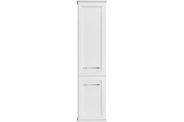 Шкаф-пенал ASB-Woodline Венеция 40 белый, патина серебро, подвесной, с дверками