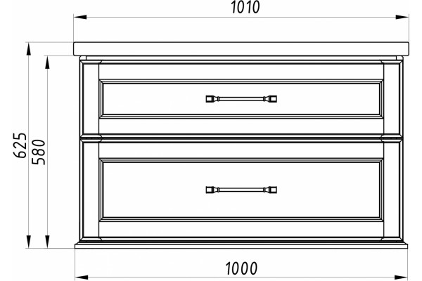 Тумба с раковиной ASB-Woodline Венеция 100 белый, патина серебро, подвесная, с ящиками