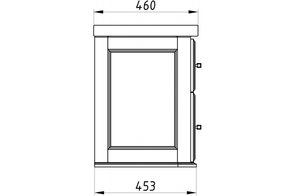 Тумба с раковиной ASB-Woodline Венеция 100 белый, патина серебро, подвесная, с ящиками