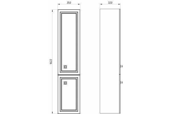 Шкаф-пенал ASB-Woodline Каталина 35 белый подвесной, с дверками