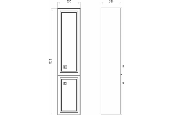 Шкаф-пенал ASB-Woodline Каталина 35 серый подвесной, с дверками