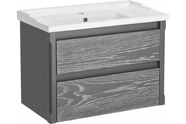 Мебель для ванной ASB-Woodline Лорена 80 grigio подвесная, с ящиками