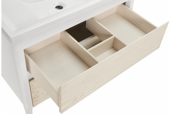Тумба для комплекта ASB-Woodline Лорена 80 белый/бежеый напольная, с ящиками