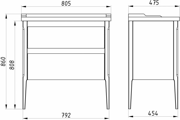 Мебель для ванной ASB-Woodline Лорена 80 белый/бежеый напольная, с ящиками
