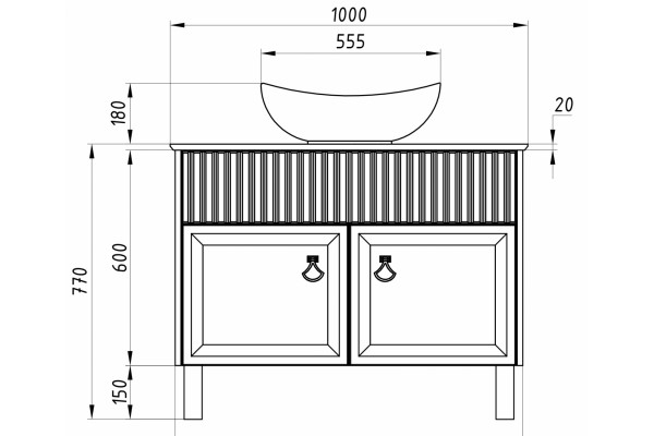 Тумба для комплекта ASB-Woodline Риола 100 напольная, матовая