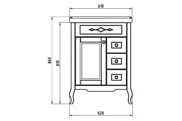Мебельная раковина ASB-Woodline Melana 800-F60 цвет белый, на тумбу