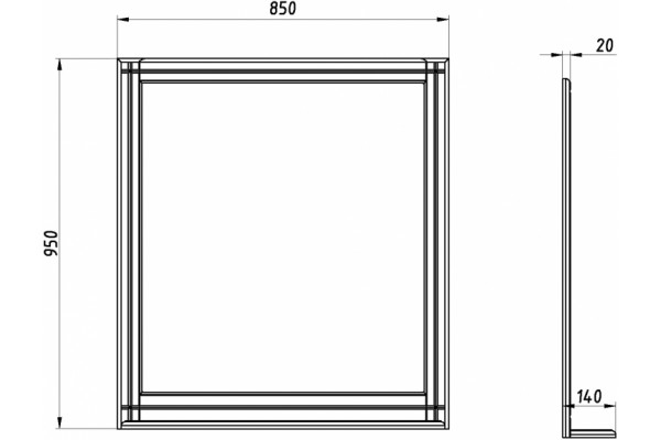 Зеркало ASB-Woodline Берта 85 прямоугольное, с полками