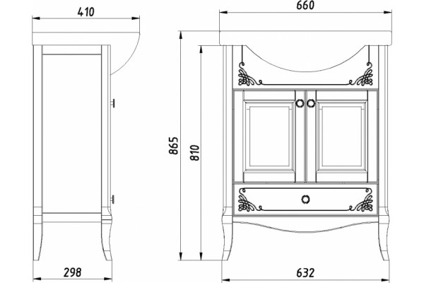 Мебель для ванной ASB-Woodline Салерно 65 напольная, глянцевая