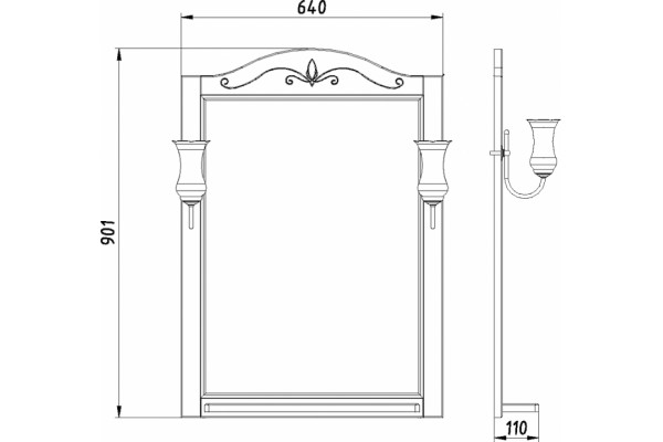 Мебель для ванной ASB-Woodline Салерно 65 напольная, глянцевая