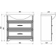 Тумба для комплекта ASB-Woodline Берта 85 белая, патина серебро, напольная, с ящиками