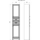 Шкаф-пенал ASB-Woodline Берта 40 белый, патина серебро, напольный, правый