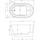 Акриловая ванна Abber AB9277 овальная, отдельностоящая, объем 180 л.