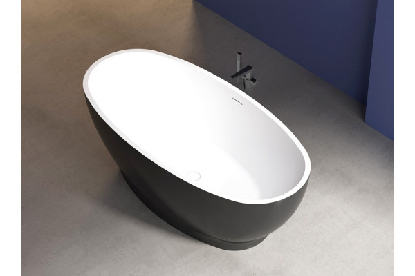 Акриловая ванна Abber AB9207MB 165x80 овальная, отдельностоящая, объем 160 л.
