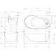 Акриловая ванна Abber AB9496-1.5 R 150x75 асимметричная, пристенная