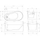 Акриловая ванна Abber AB9496-1.5 L 150x75 асимметричная, пристенная