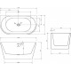 Акриловая ванна Abber AB9216-1.3 130x70 овальная, пристенная, объем 180 л.