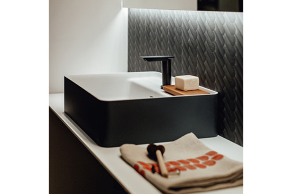 Agape Marsiglia Раковина прямоугольная 60x47x16 см 1 отв. цвет: белый/темный серый ACER0705P1RZG *1
