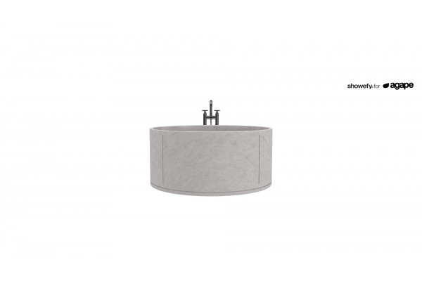 Agape In-Out Ванна отдельностоящая d129.4x59 см круглая мрамор Bianco Carrara AVAS1041MC