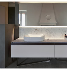 Agape Lariana Раковина накладная 64.9x46.9x13 см без отв. мрамор Carrara цвет: белый