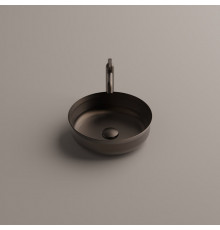 AGAPE UNDICI INOX Раковина Ø380 мм. для установки на столешницу без отверст для смесителя без перел с донн клап нерж сталь отд Brushed burnished