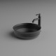 AGAPE UNDICI INOX Раковина Ø380 мм. для установки на столешницу без отверст для смесителя без перелива с донным клап нерж сталь отд Inox brushed ACER0380SP