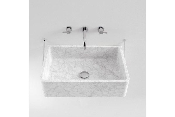 Agape Carrara Раковина подвесная 60x40x16 см без отв. мрамор Carrara цвет: белый ACER0730PMC *0