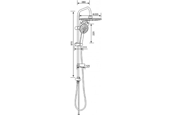 Душевая стойка Agger Breeze A0193544 цвет черный, штанга 97 см, шланг 180 см