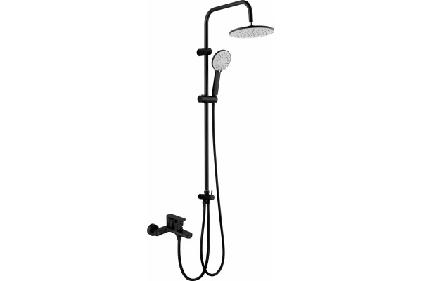Душевая стойка Agger Breeze A0293544 цвет черный, штанга 97 см, шланг металлический 180 см