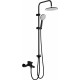Душевая стойка Agger Breeze A0293544 цвет черный, штанга 97 см, шланг металлический 180 см