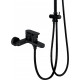 Душевая стойка Agger Breeze A0293544 цвет черный, штанга 97 см, шланг металлический 180 см