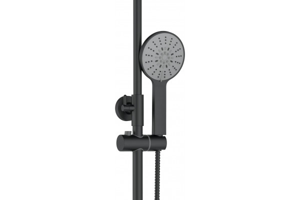 Душевая стойка Agger Thermo A2451244 цвет черный, штанга 125 см, шланг 150 см