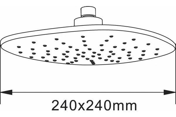 Верхний душ Agger Marine ATS05 хром, размер 24 см, 1 режим