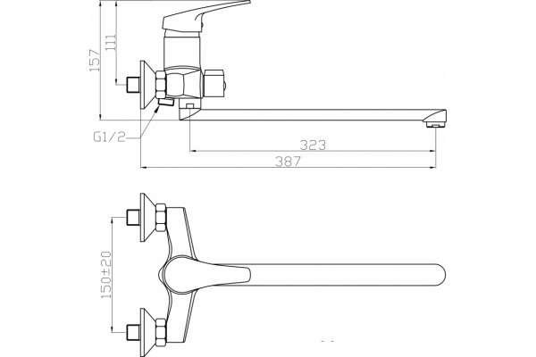 Смеситель Agger Exact A2121100 универсальный однорычажный, хром