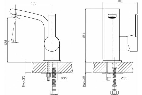 Смеситель Agger Strong A1402100 для раковины однорычажный, хром