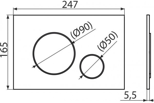 Кнопка смыва AlcaPlast THIN M678 черный матовый механическая,  в стиле hi-tech