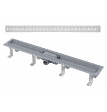 Душевой лоток AlcaPlast APZ9-Simple 750 с решеткой и опорами, серый, хром, выпуск боковой