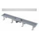 Душевой лоток AlcaPlast APZ9-Simple 750 с решеткой и опорами, серый, хром, выпуск боковой