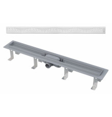 Душевой лоток AlcaPlast APZ8-Simple 850 с решеткой и опорами, серый, хром, выпуск боковой