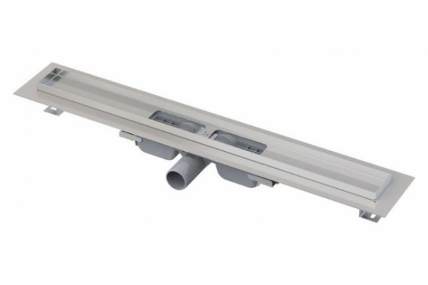 Душевой лоток AlcaPlast APZ101 650 с опорами, серый, хром, выпуск боковой