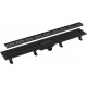 Душевой лоток AlcaPlast APZ10BLACK 950 с решеткой и опорами, в пол около стены, выпуск боковой