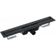 Душевой лоток AlcaPlast APZ1BLACK-750 в пол около стены, выпуск боковой