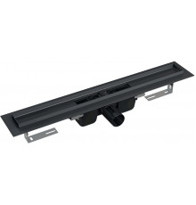 Душевой лоток AlcaPlast APZ1BLACK-550 в пол около стены, выпуск боковой
