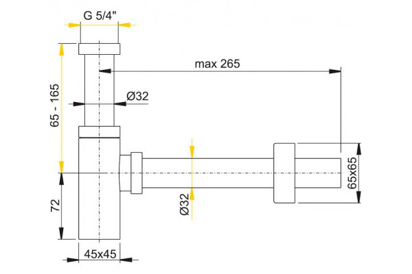 Сифон для раковины AlcaPlast A401 хром