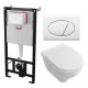 Комплект 3 в 1 инсталляция AlcaPlast + Унитаз подвесной Villeroy & Boch O Novo Directflush + кнопка белая в современном стиле