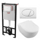 Комплект 3 в 1 инсталляция AlcaPlast + Унитаз подвесной Villeroy & Boch Subway 2.0 5614R201 + кнопка белая в современном стиле